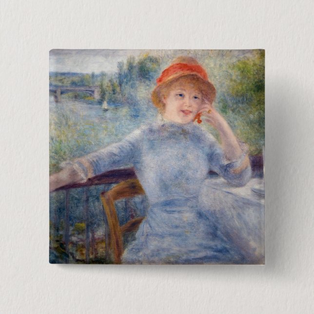 Badge Carré 5 Cm Pierre Auguste Renoir - Alphonsine Fournaise (Devant)