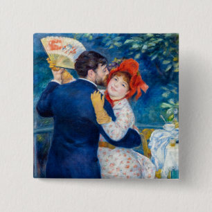 Badge Carré 5 Cm Pierre-Auguste Renoir - Danse de campagne