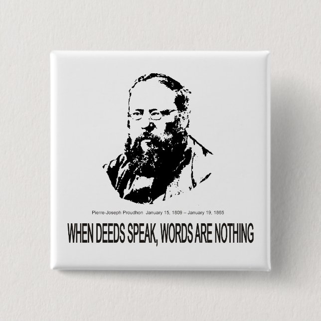 Badge Carré 5 Cm Pierre-Joseph Proudhon (Devant)