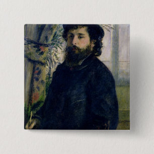 Badge Carré 5 Cm Pierre un portrait de Renoir   de Claude Monet