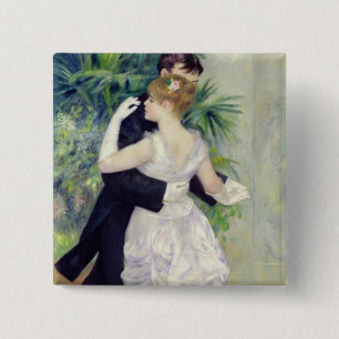 Badge Carré 5 Cm Pierre une danse de Renoir dans la ville