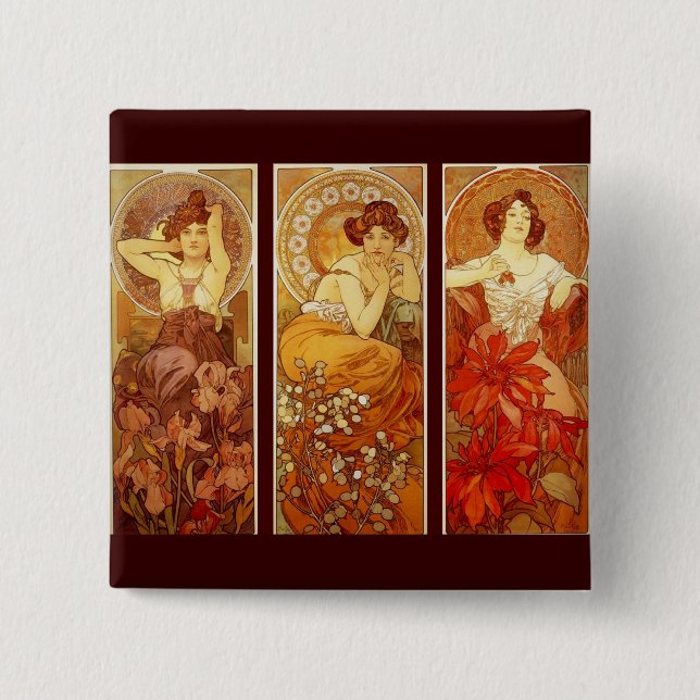 Badge Carré 5 Cm Pierres précieuses (Devant)