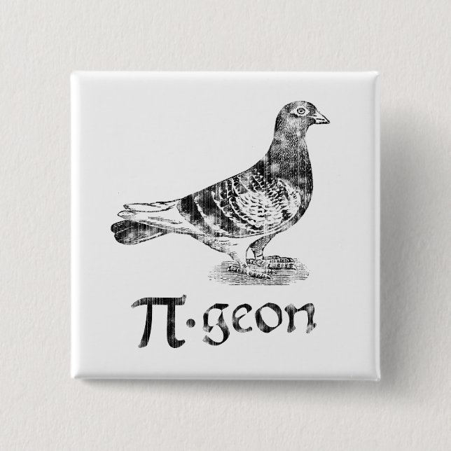 Badge Carré 5 Cm Pigeon (Devant)