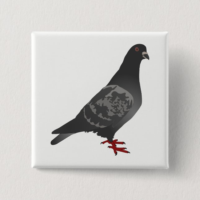 Badge Carré 5 Cm Pigeon (Devant)