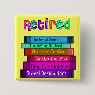 Badge Carré 5 Cm Pile unique de cadeaux de retraite de conception