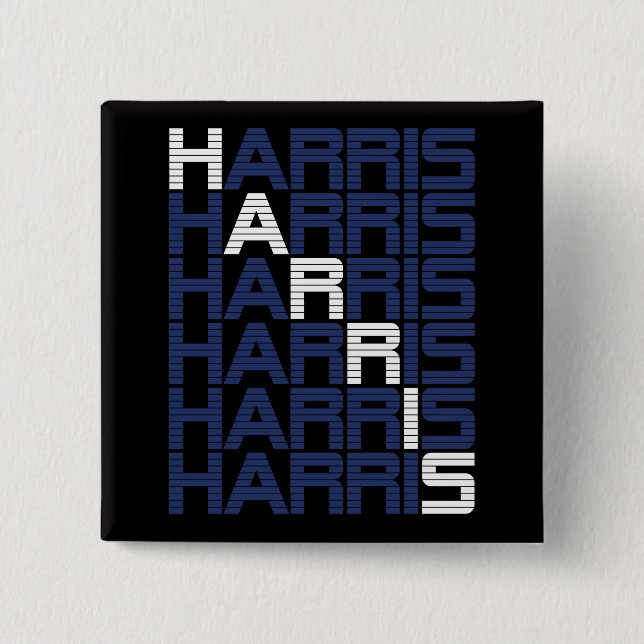 Badge Carré 5 Cm piles de texte HARRIS (Devant)