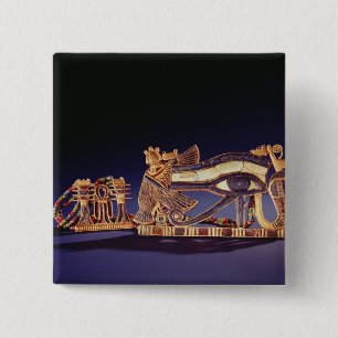 Badge Carré 5 Cm Pilier de Djed pectoral et oeil de wedjet pectoral