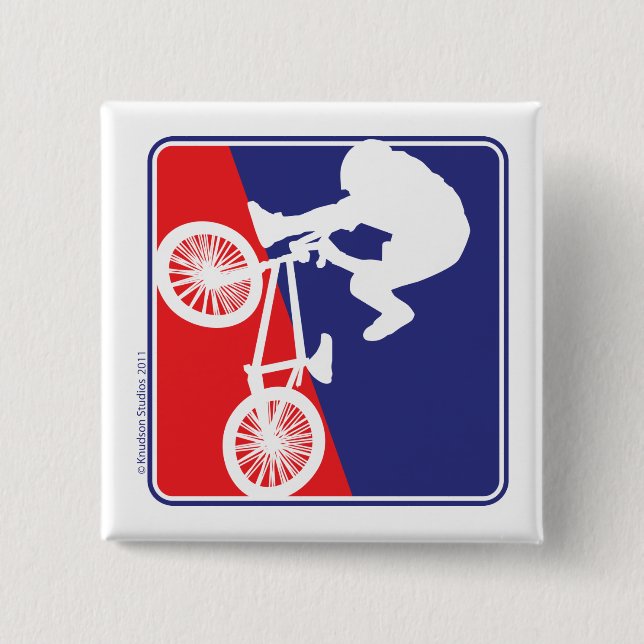 Badge Carré 5 Cm Pilote de vélo BMX (Devant)