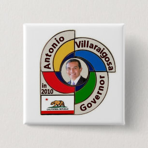 Badge Carré 5 Cm Pin 2010 carré d'Antonio Villaraigosa