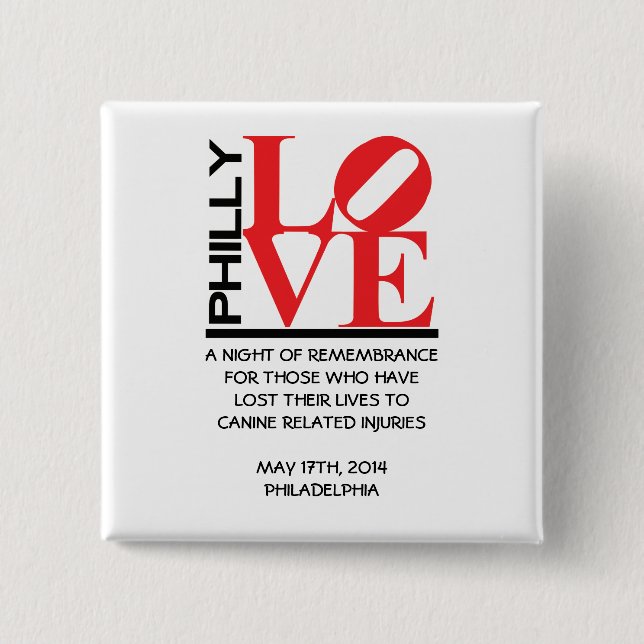 Badge Carré 5 Cm Pin 2014 officiel de Philly (Devant)