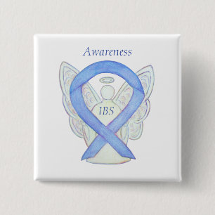 Badge Carré 5 Cm Pin Angel Guardian de ribbon Periwinkle de sensibi
