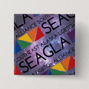 Badge Carré 5 Cm Pin carré de logo de l'espace de SEAGLA