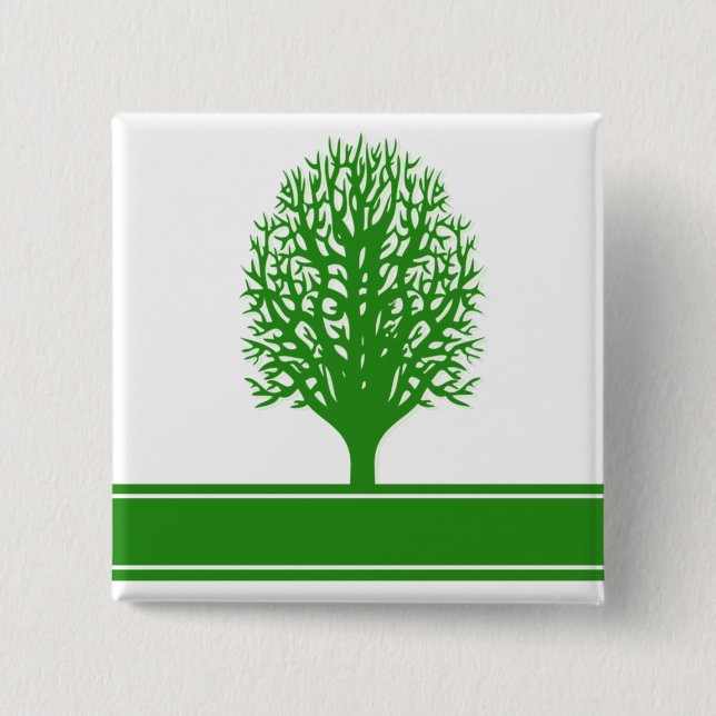 Badge Carré 5 Cm Pin carré de problèmes écologiques (Devant)