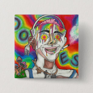 Badge Carré 5 Cm Pin carré d'original de "Buckethead"