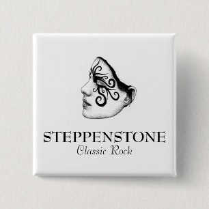 Badge Carré 5 Cm Pin classique de roche de Steppenstone
