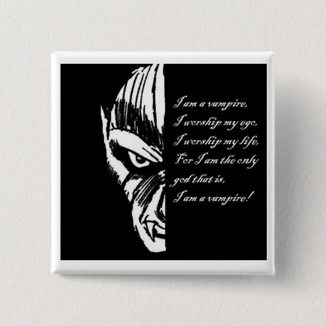 Badge Carré 5 Cm Pin D de serment de vampire+Insigne (Devant)