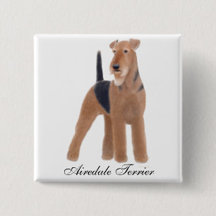Badge Carré 5 Cm Pin d'Airedale Terrier