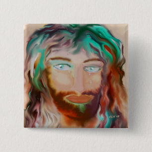 Badge Carré 5 Cm Pin d'art de compassion