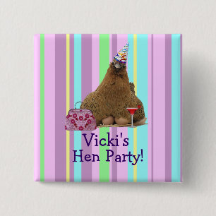 Badge Carré 5 Cm Pin de bouton de carré de poule de partie de nuit