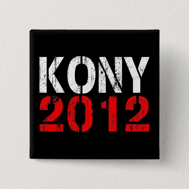 Badge Carré 5 Cm Pin de bouton de KONY 2012 (Devant)