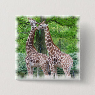 Badge Carré 5 Cm Pin de carré de paires de girafe