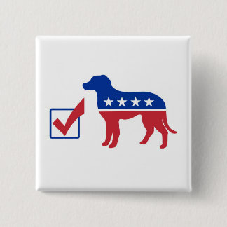 Badge Carré 5 Cm Pin de chien de vote