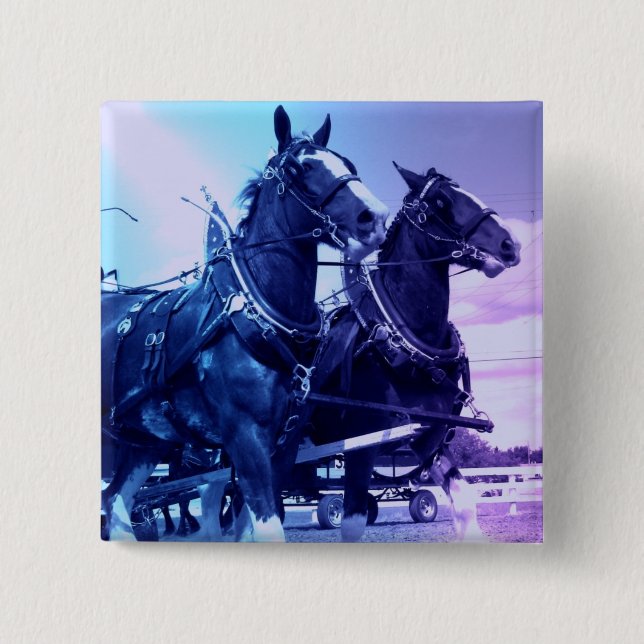 Badge Carré 5 Cm Pin de Clydesdale (Devant)