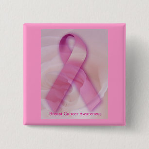 Badge Carré 5 Cm Pin de conscience de cancer du sein