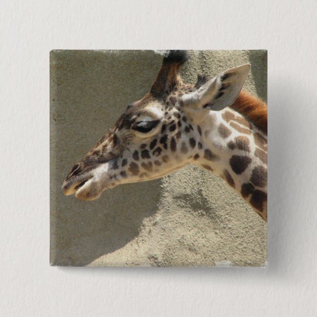 Badge Carré 5 Cm Pin de girafe (Devant)