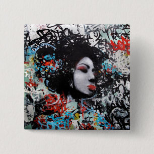 Badge Carré 5 Cm Pin de graffiti