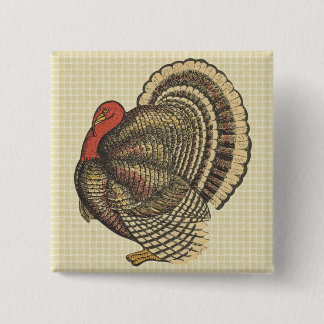 Badge Carré 5 Cm Pin de la Turquie de thanksgiving