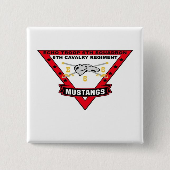 Badge Carré 5 Cm Pin de mustang (Devant)