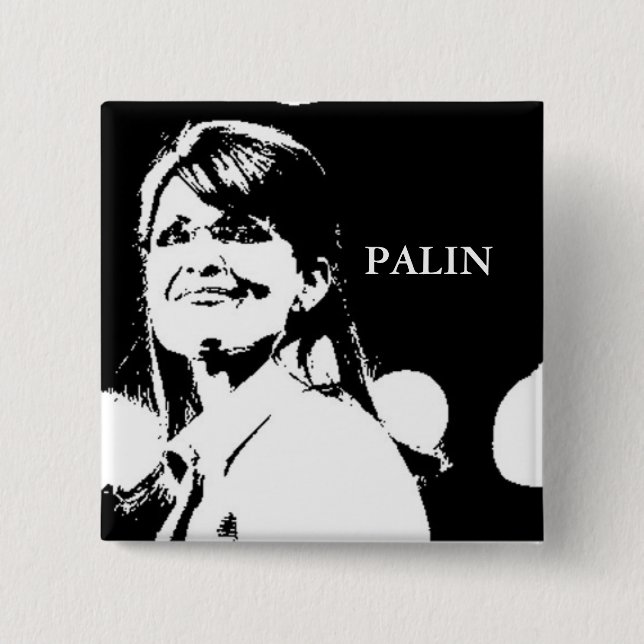 Badge Carré 5 Cm Pin de Palin b/w (Devant)