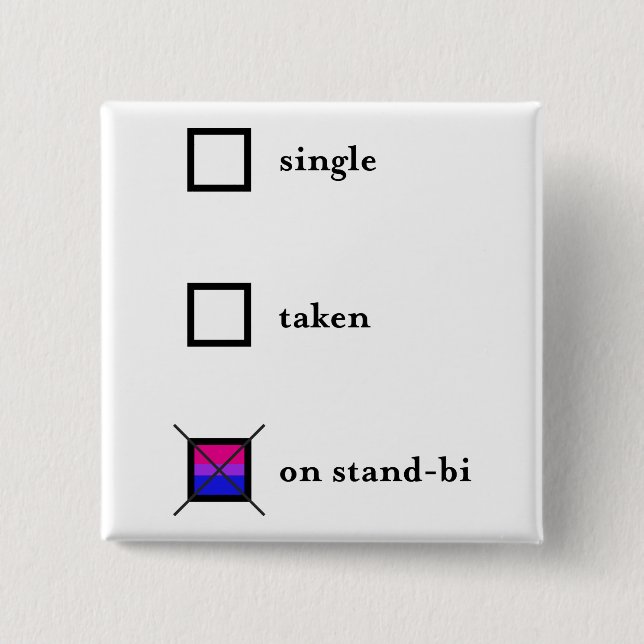 Badge Carré 5 Cm Pin de Support-Bi (Devant)