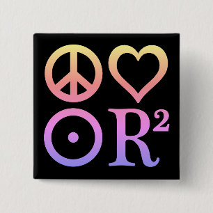 Badge Carré 5 Cm Pin de symboles de PLUR