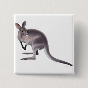 Badge Carré 5 Cm Pin de wallaby de Bennetts
