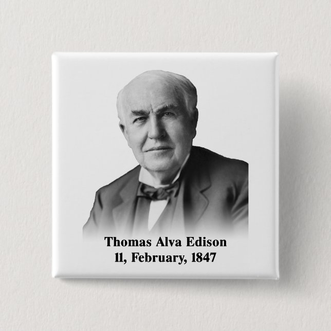 Badge Carré 5 Cm Pin d'Edison (Devant)