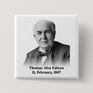 Badge Carré 5 Cm Pin d'Edison