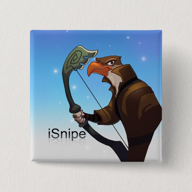 Badge Carré 5 Cm Pin d'iSnipe de légendes de poche (Devant)