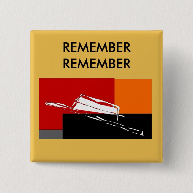 Badge Carré 5 Cm Pin foncé éffrayant de casquette (Devant)