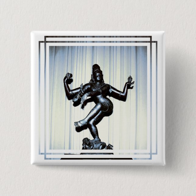 Badge Carré 5 Cm Pin indou de Shiva (Devant)