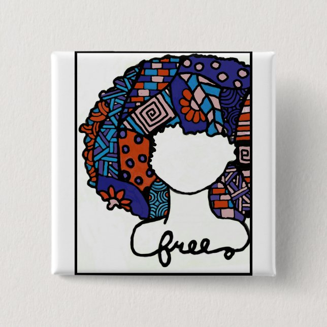 Badge Carré 5 Cm Pin libre (Devant)