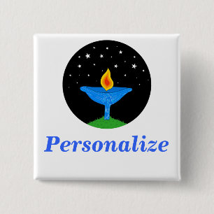 Badge Carré 5 Cm Pin lumineux du calice UU/bouton