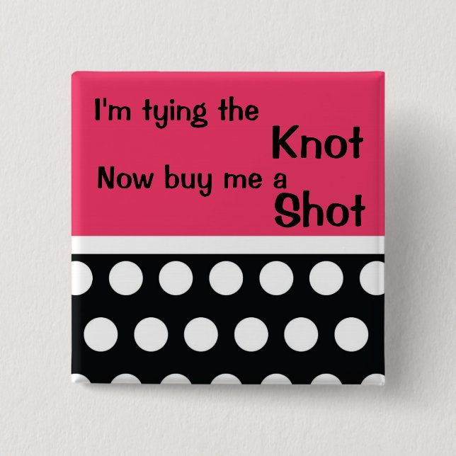 Badge Carré 5 Cm Pin mignon de Bachlorette (Devant)