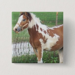 Badge Carré 5 Cm Pin mignon de poney de peinture
