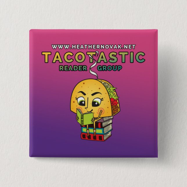 Badge Carré 5 Cm Pin officiel de lecteur de Heather Novak ! (Devant)