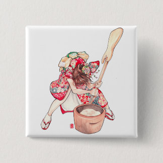 Badge Carré 5 Cm Pin original appelant de salle de Bruyère de