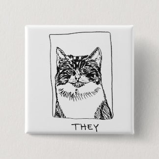 Badge Carré 5 Cm pin Pronoun