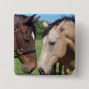 Badge Carré 5 Cm Pin Romance de carré de cheval