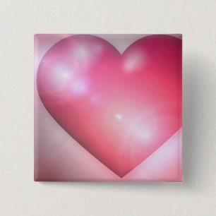 Badge Carré 5 Cm Pin rose de carré de conception de coeur